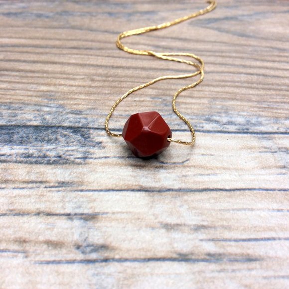 Red Jasper choker necklace 14k gold filled - Root Chakra , crystal healing - Picture 2 of 9